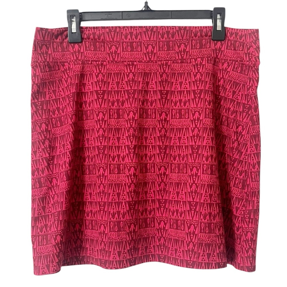 Patagonia Morning Glory Pink Red‎ Geometric Print Skirt Size Large